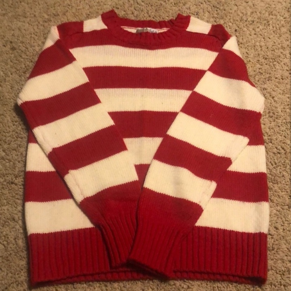 Red & White Striped Vintage Sweater